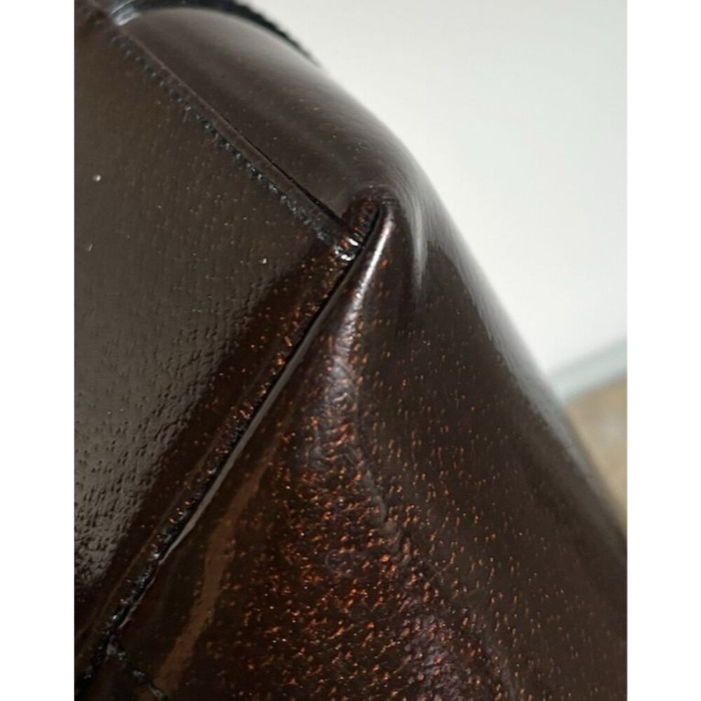 Gucci Glossy Leather Large Structured Tote Bag Authentic Vintage 1990’s - Picture 10 of 16